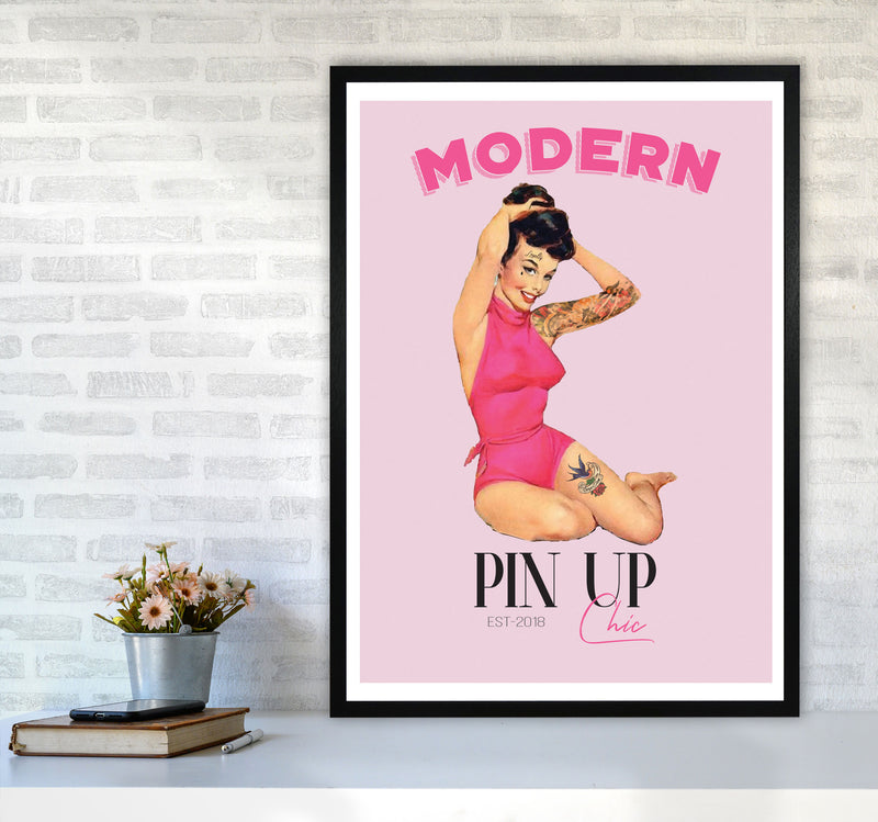 Modern Pin Up Girl Modern Print A1 White Frame