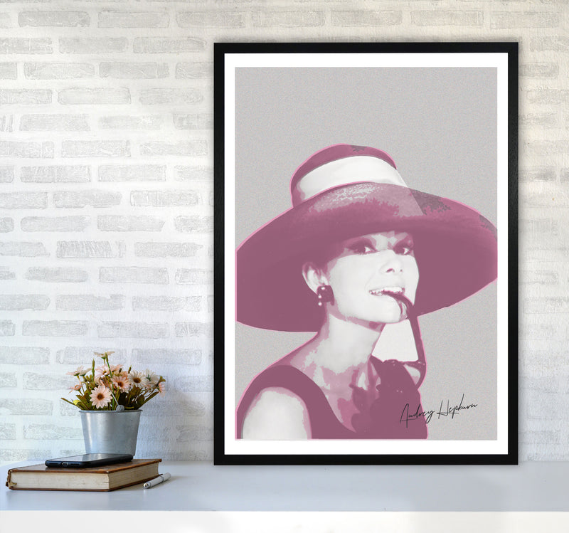 Audrey Hepburn Vintage Modern Print A1 White Frame