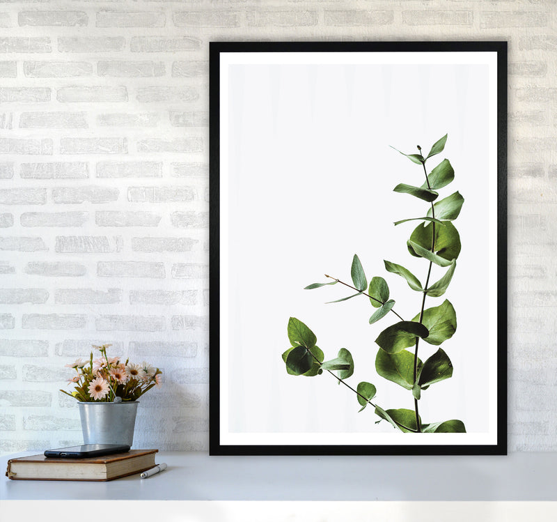 Elegant Green Plant Modern Print, Framed Botanical & Nature Art Print A1 White Frame