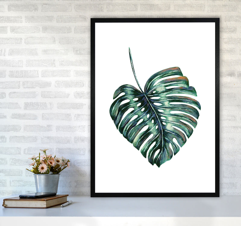 Monstera Leaf Full Modern Print, Framed Botanical & Nature Art Print A1 White Frame