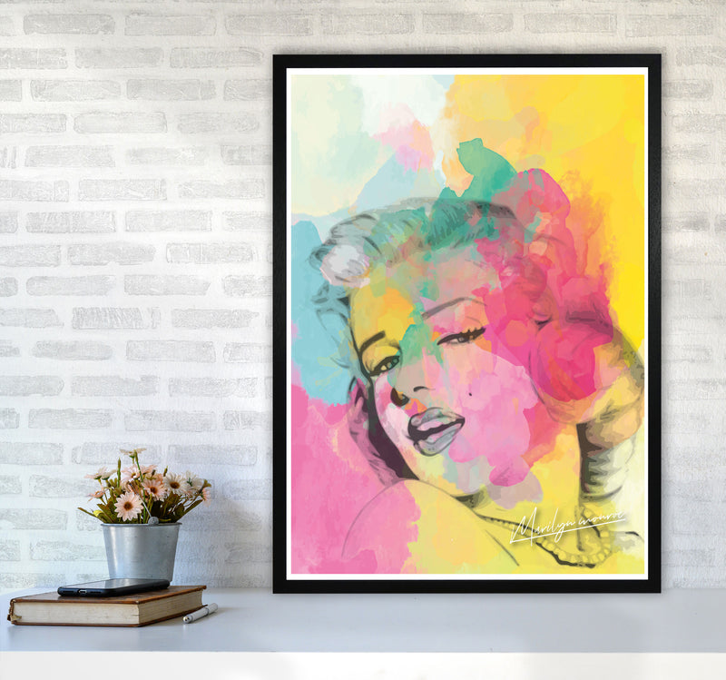 Marilyn Monroe In Colour Modern Print A1 White Frame