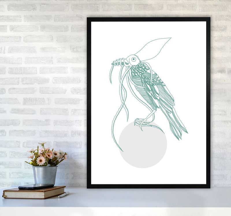 Marine Animals Bird Modern Print Animal Art Print A1 White Frame