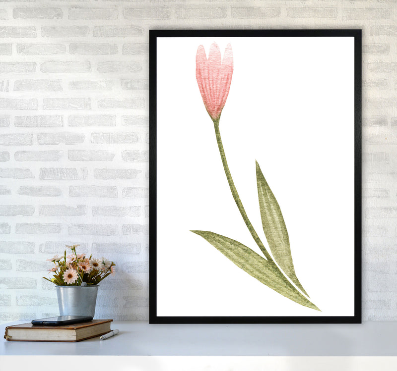 Pink Watercolour Flower 3 Modern Print A1 White Frame