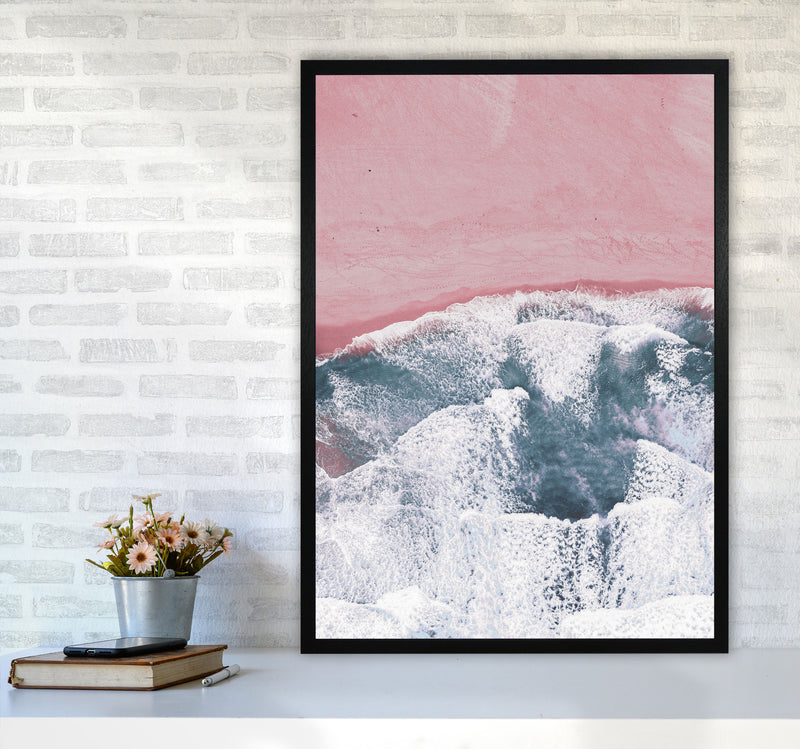 Pink Sand Modern Print, Framed Botanical & Nature Art Print A1 White Frame