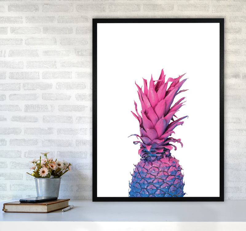 Purple And Blue Pineapple Modern Print A1 White Frame