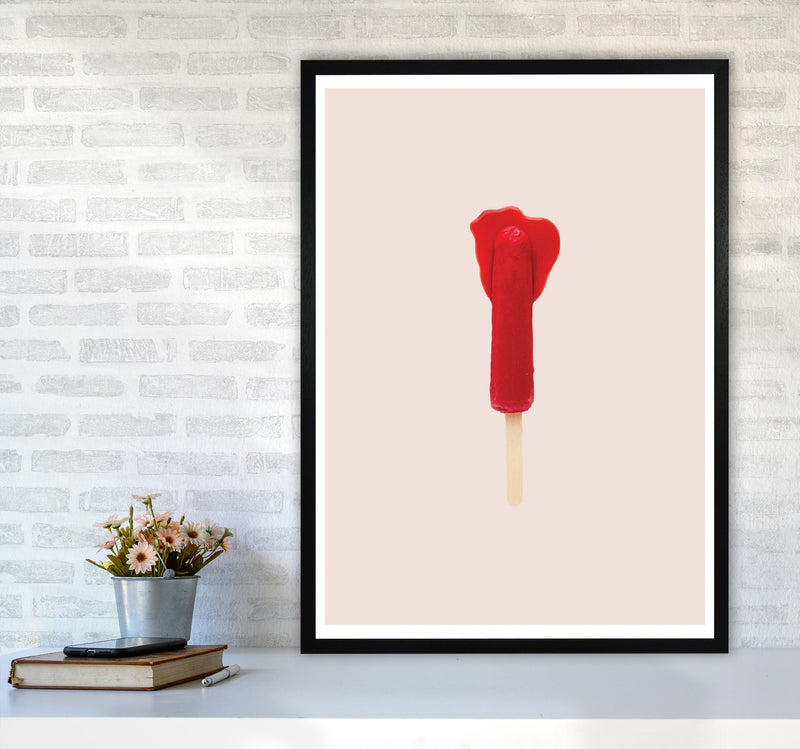 Red Icepop Modern Print A1 White Frame