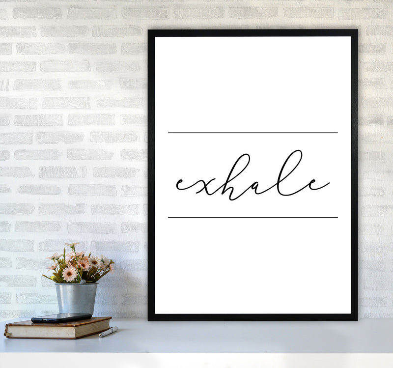 Exhale Framed Typography Wall Art Print A1 White Frame