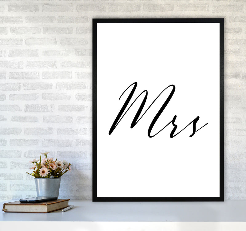 Mrs Framed Typography Wall Art Print A1 White Frame