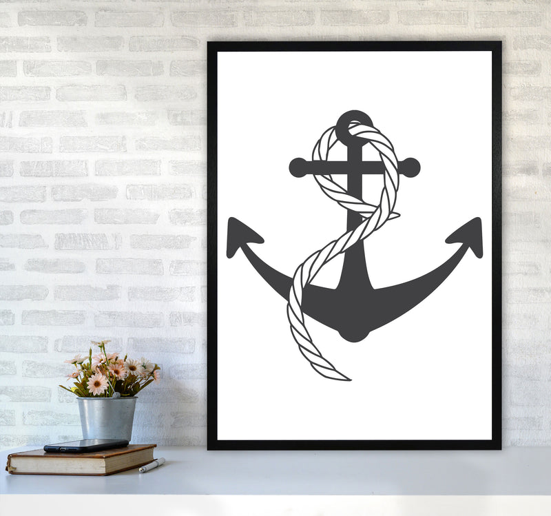 Anchor And Rope Modern Print A1 White Frame
