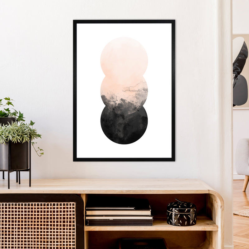 Nude And Black Watercolour 5 Art Print by Pixy Paper A1 White Frame