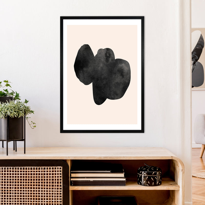 Nude And Black Watercolour 6 Art Print by Pixy Paper A1 White Frame