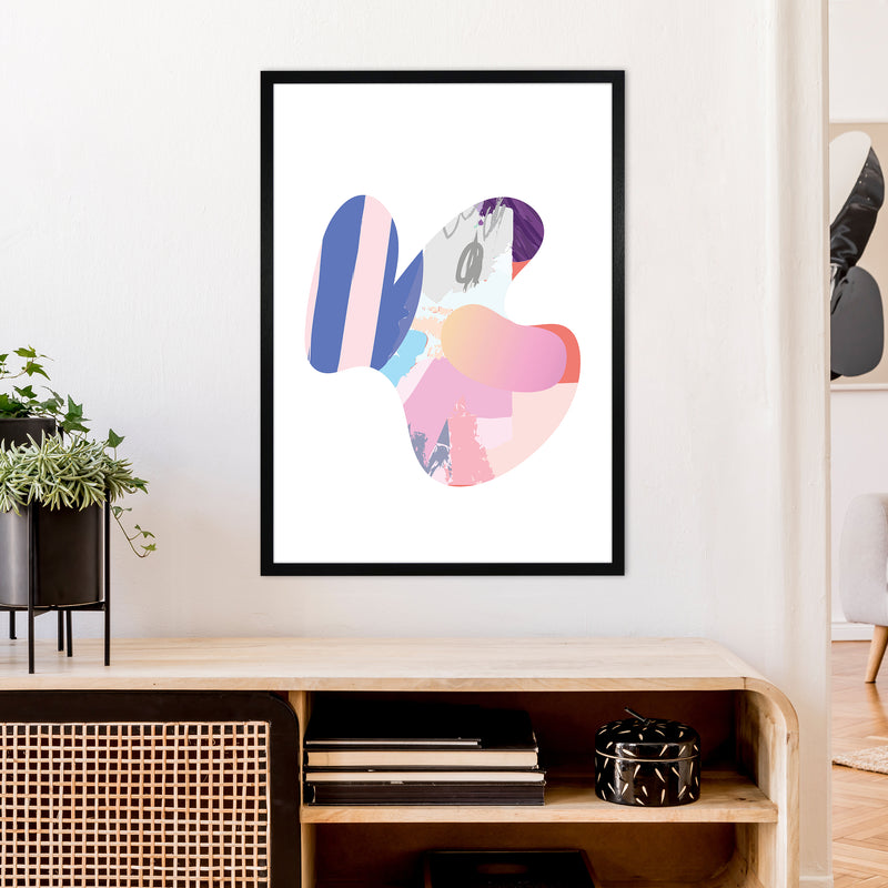 Pink Butterfly Abstract Shape  Art Print by Pixy Paper A1 White Frame