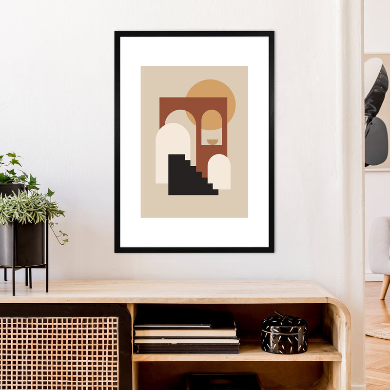 Mica Sand Stairs To Sun N16  Art Print by Pixy Paper A1 White Frame