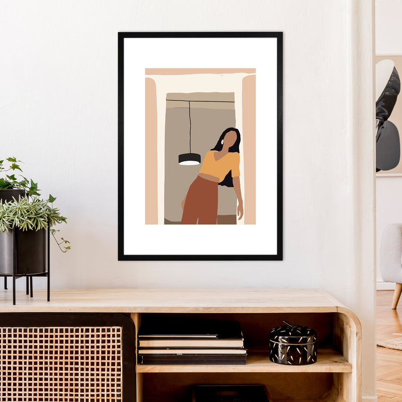 Mica Girl In Doorway N10  Art Print by Pixy Paper A1 White Frame