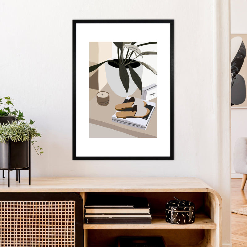 Mica Shoes And Plant N9  Art Print by Pixy Paper A1 White Frame
