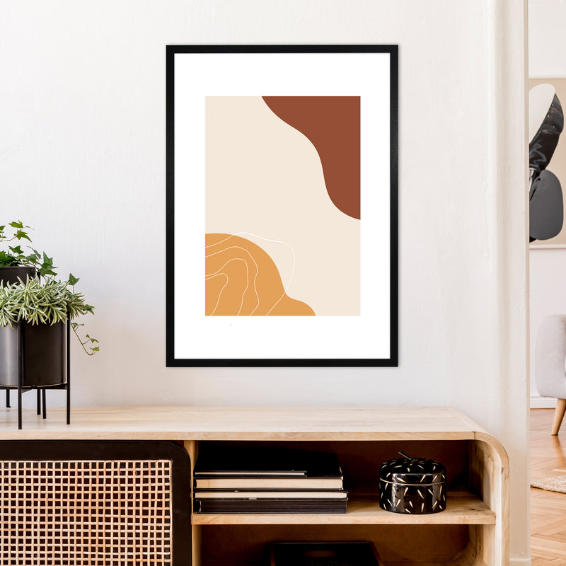 Mica Sand Abstract N27  Art Print by Pixy Paper A1 White Frame