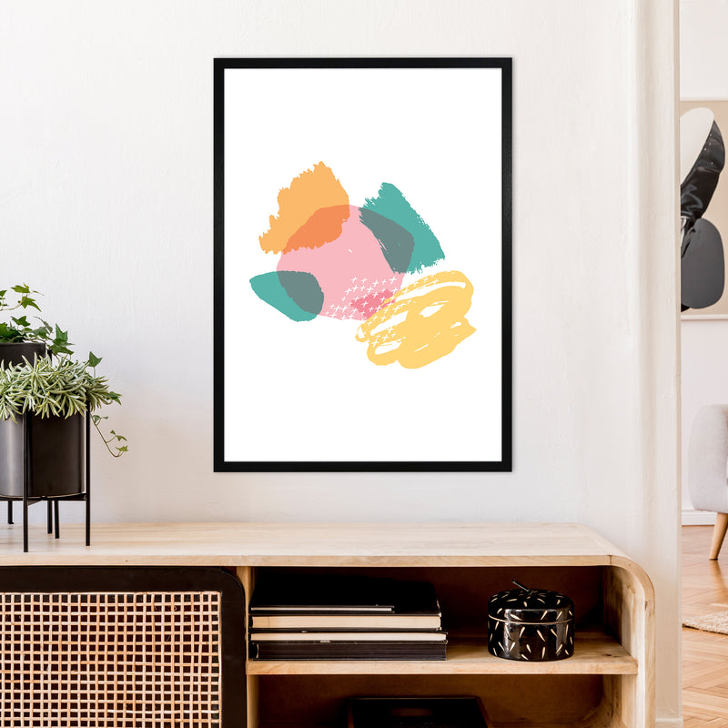 Mismatch Pink And Teal  Art Print by Pixy Paper A1 White Frame