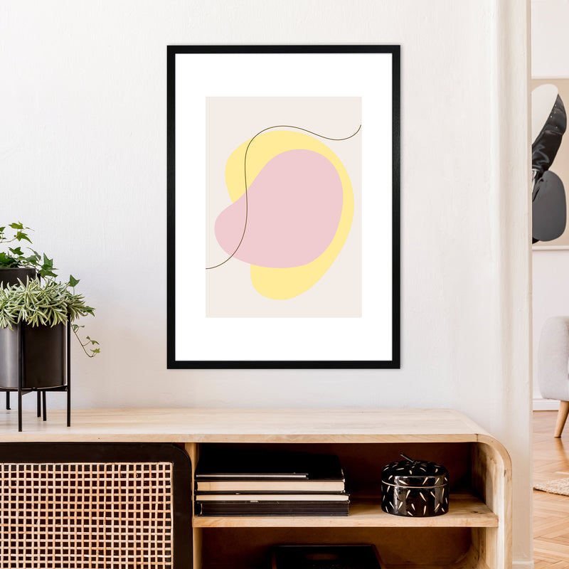 Mila Pink Abstract N22  Art Print by Pixy Paper A1 White Frame