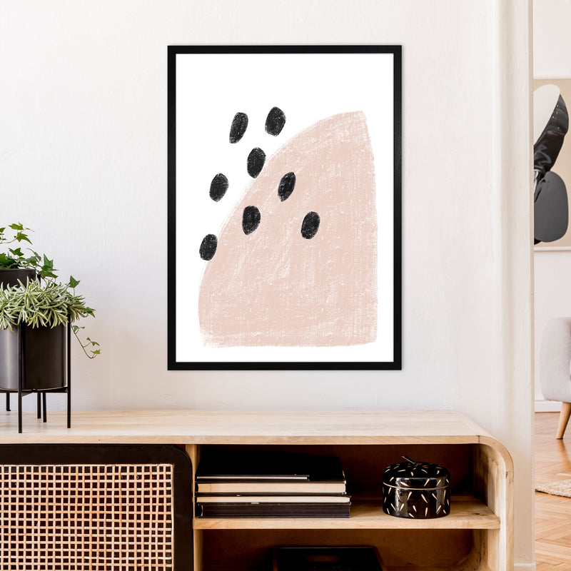 Dalia Chalk Pink Polka  Art Print by Pixy Paper A1 White Frame