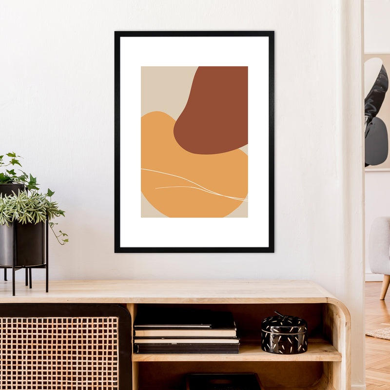 Mica Sand Abstract N28  Art Print by Pixy Paper A1 White Frame