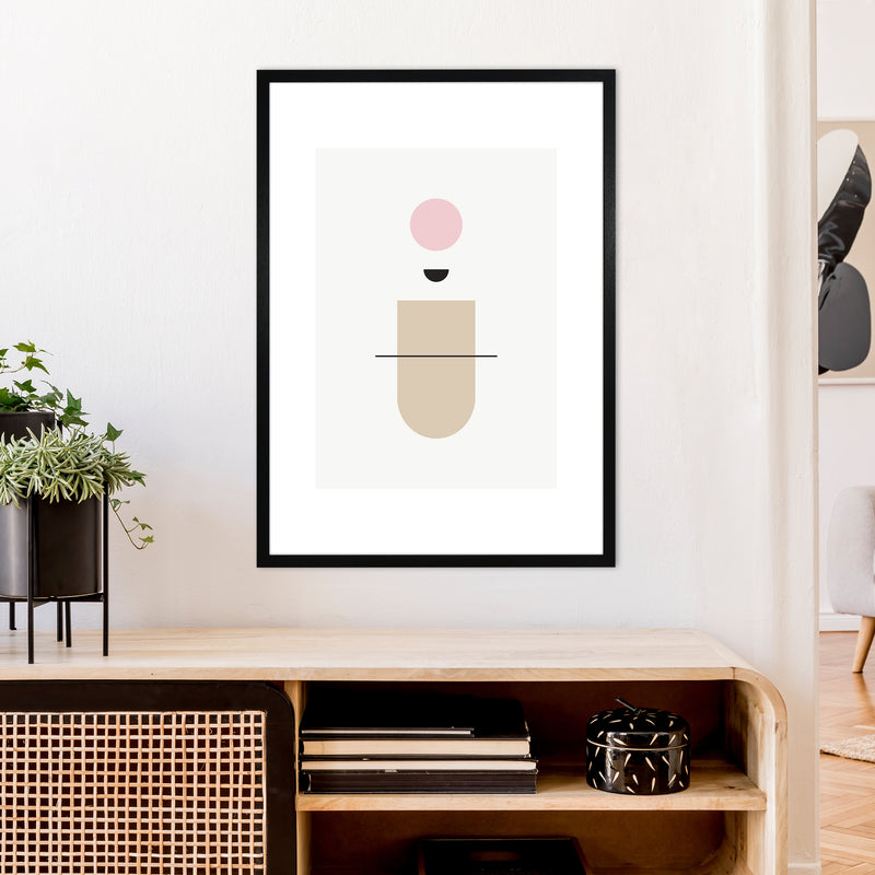 Mila Abstract Pink N1  Art Print by Pixy Paper A1 White Frame