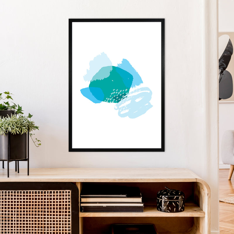 Mismatch Blue And Teal  Art Print by Pixy Paper A1 White Frame