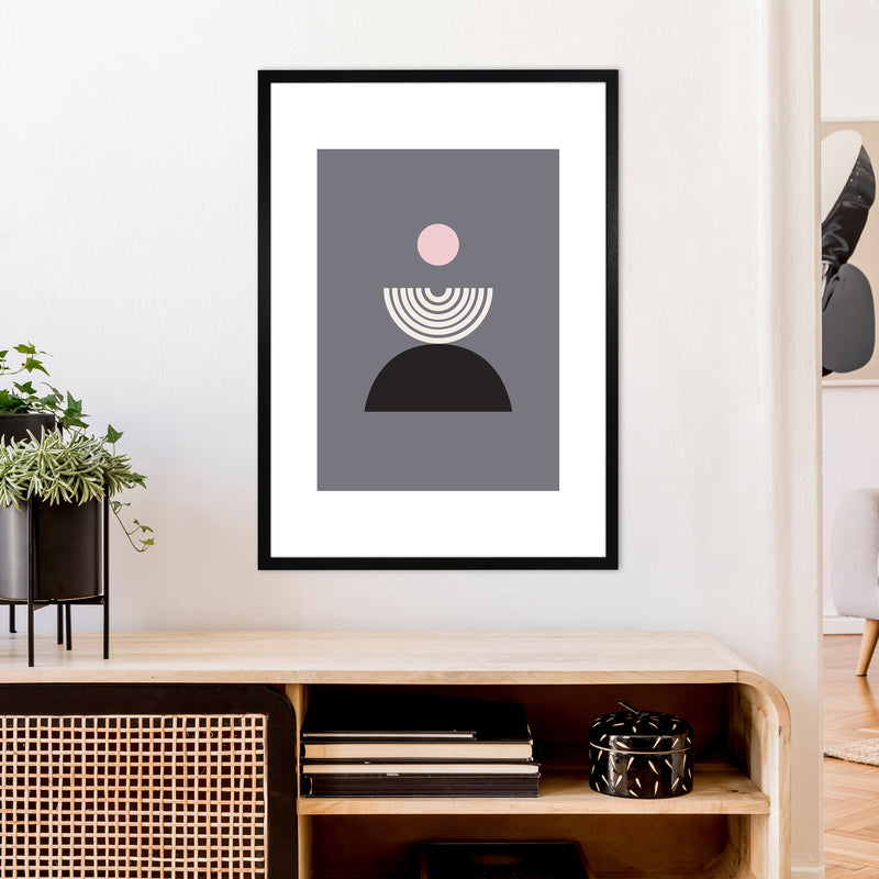 Mila Pink Fountain N9  Art Print by Pixy Paper A1 White Frame