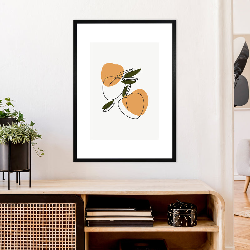 Mica Apricots N3  Art Print by Pixy Paper A1 White Frame