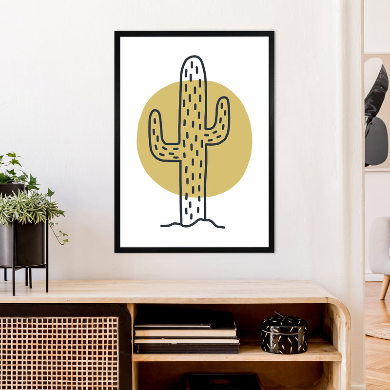Cactus Moon  Art Print by Pixy Paper A1 White Frame