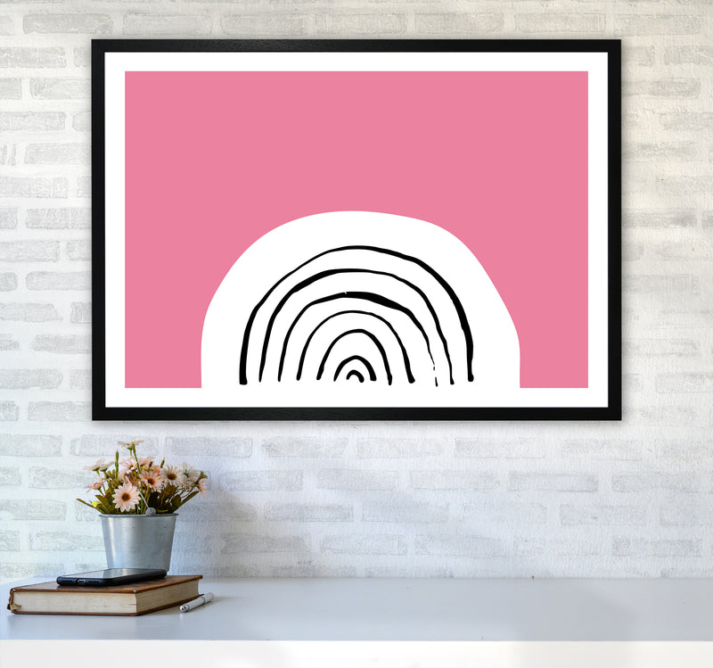 Pink Rainbow Neon Funk  Art Print by Pixy Paper A1 White Frame