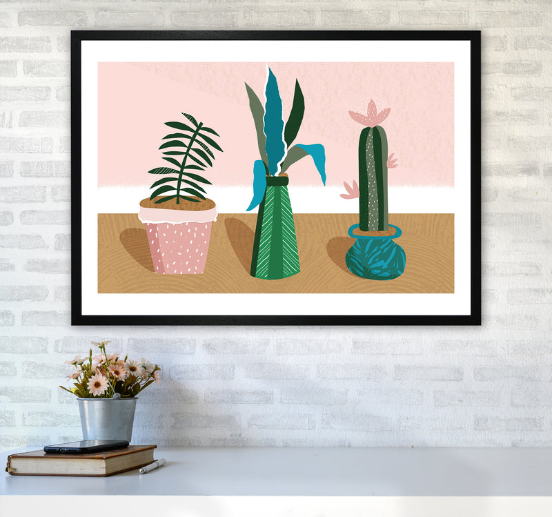 Plant Collection Jungle Abstract  Art Print by Pixy Paper A1 White Frame