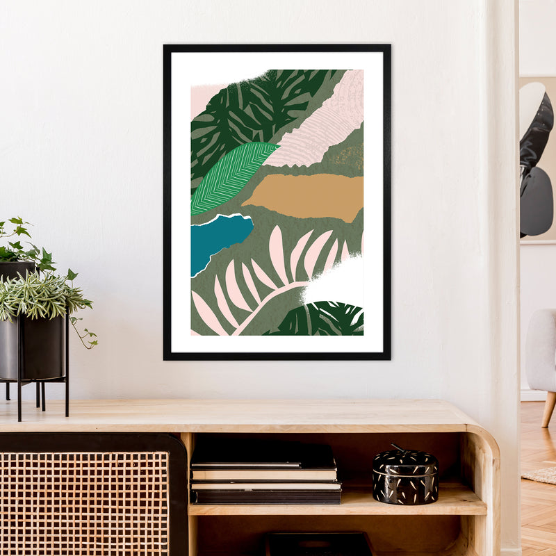 Mismatch Jungle Abstract  Art Print by Pixy Paper A1 White Frame