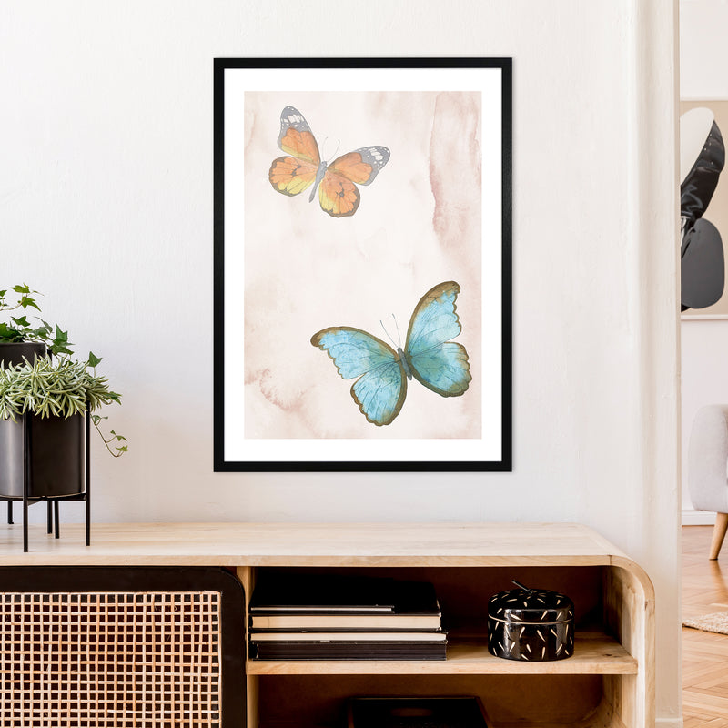 Butterflies Exotic  Art Print by Pixy Paper A1 White Frame