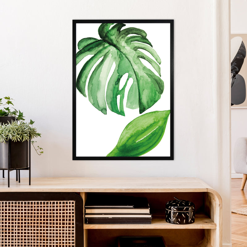 Large Leaf Exotic  Art Print by Pixy Paper A1 White Frame