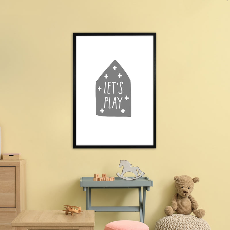Let'S Play House Grey Super Scandi  Art Print by Pixy Paper A1 White Frame