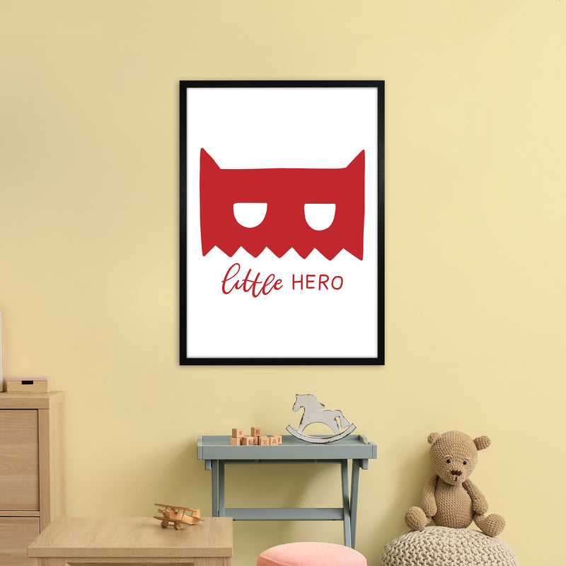 Little Hero Mask Red Super Scandi  Art Print by Pixy Paper A1 White Frame