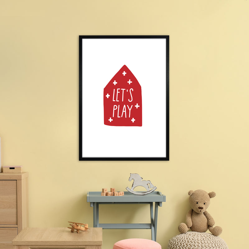 Let'S Play House Red Super Scandi  Art Print by Pixy Paper A1 White Frame