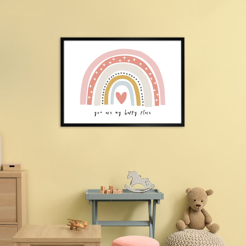 You Are My Happy Place Rainbow  Art Print by Pixy Paper A1 White Frame