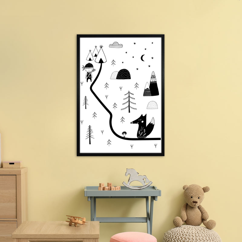 Little Explorer Winding Road  Art Print by Pixy Paper A1 White Frame