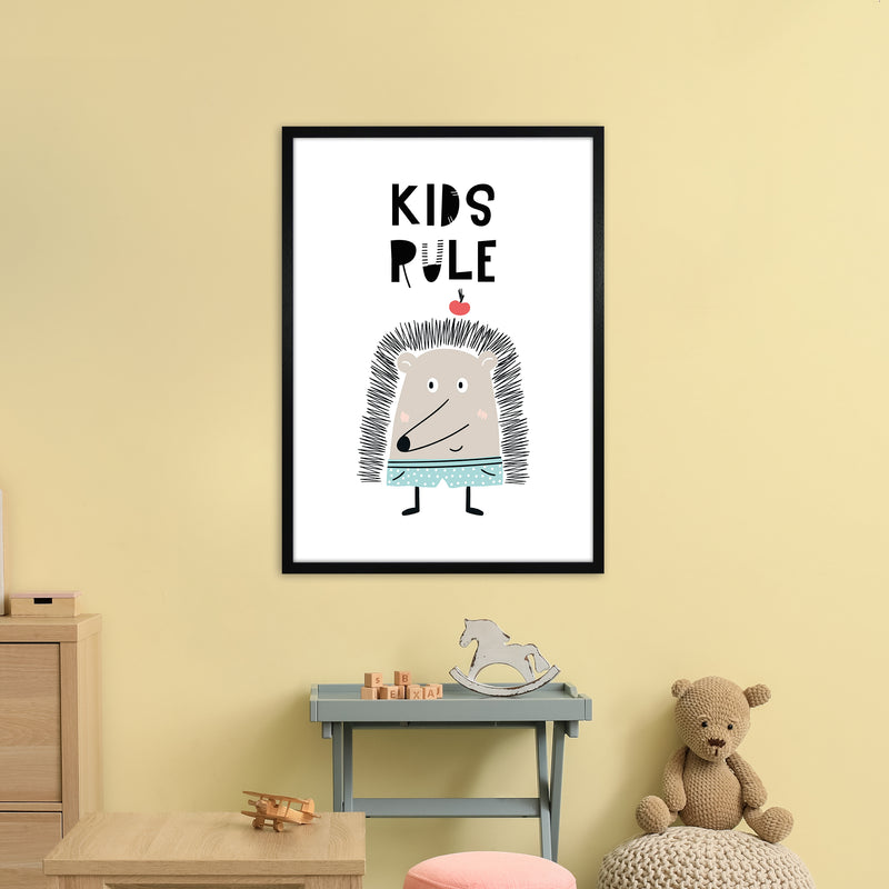 Kids Rule Animal Pop  Art Print by Pixy Paper A1 White Frame