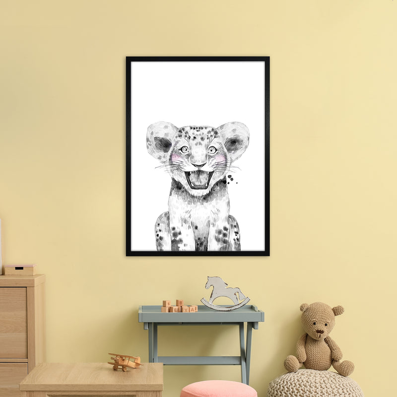 Safari Babies Tiger  Art Print by Pixy Paper A1 White Frame