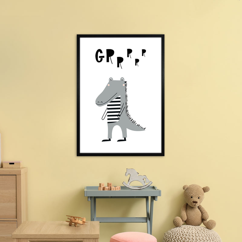 Grr Gator Animal Pop  Art Print by Pixy Paper A1 White Frame