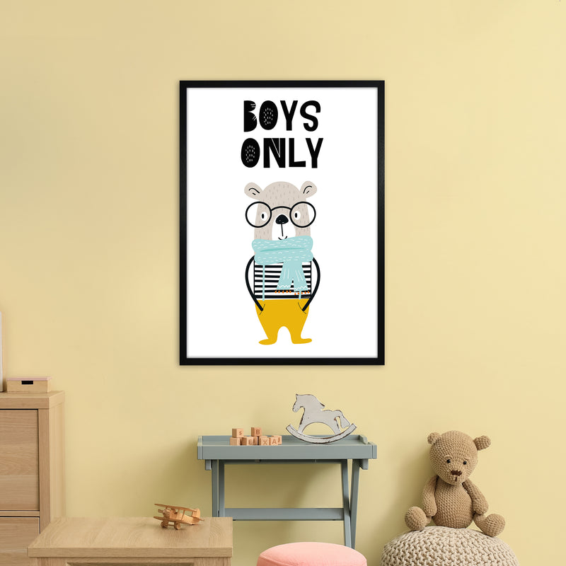 Boys Only Animal Pop  Art Print by Pixy Paper A1 White Frame