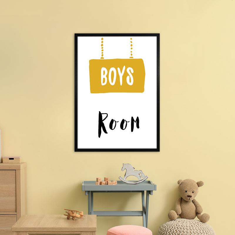 Boys Room Mustard  Art Print by Pixy Paper A1 White Frame