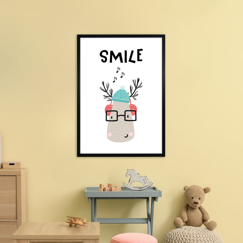 Smile Animal Pop  Art Print by Pixy Paper A1 White Frame