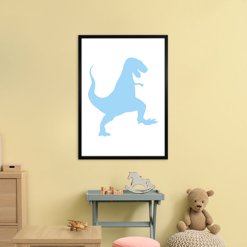 T-Rex Light Blue  Art Print by Pixy Paper A1 White Frame