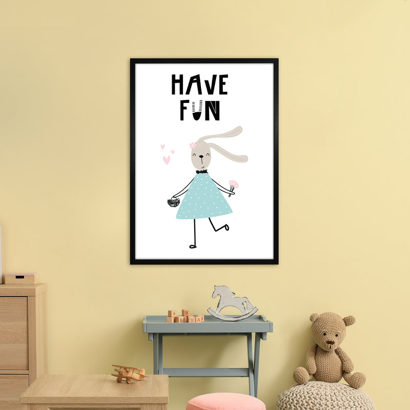 Have Fun Animal  Art Print by Pixy Paper A1 White Frame