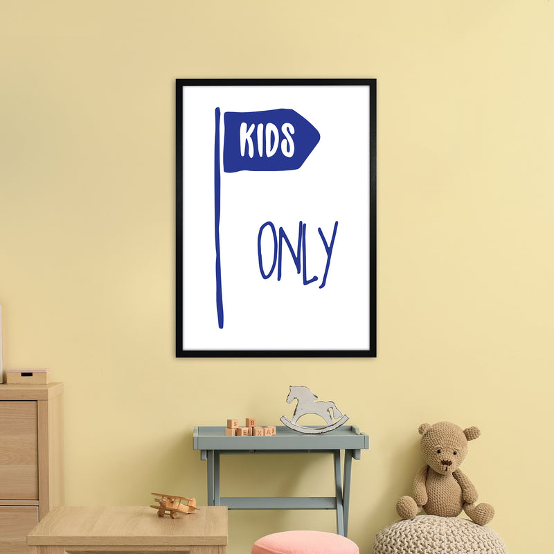 Kids Only Navy  Art Print by Pixy Paper A1 White Frame