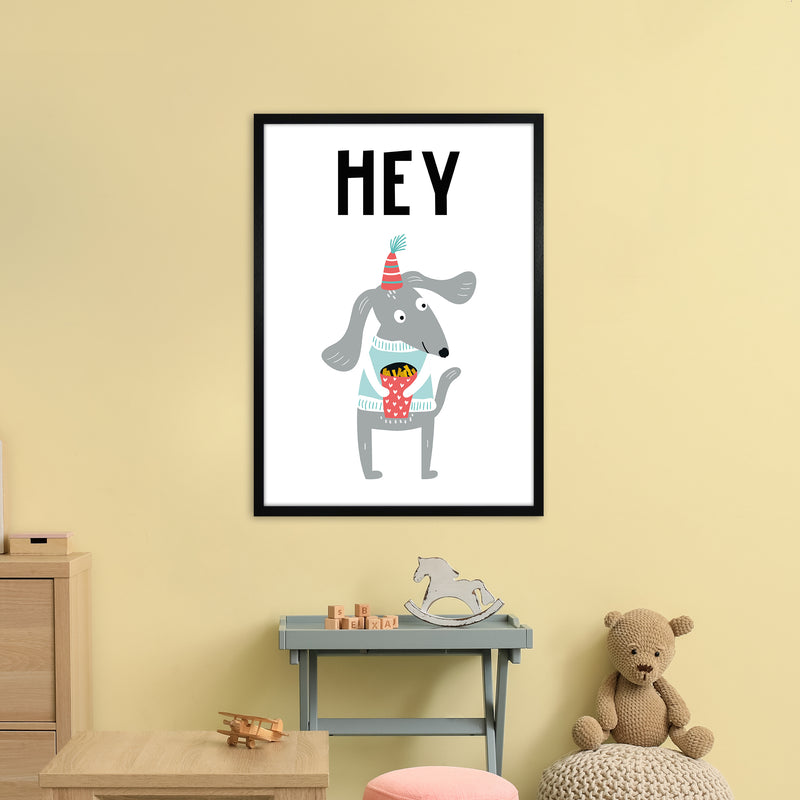 Hey Animal Pop  Art Print by Pixy Paper A1 White Frame