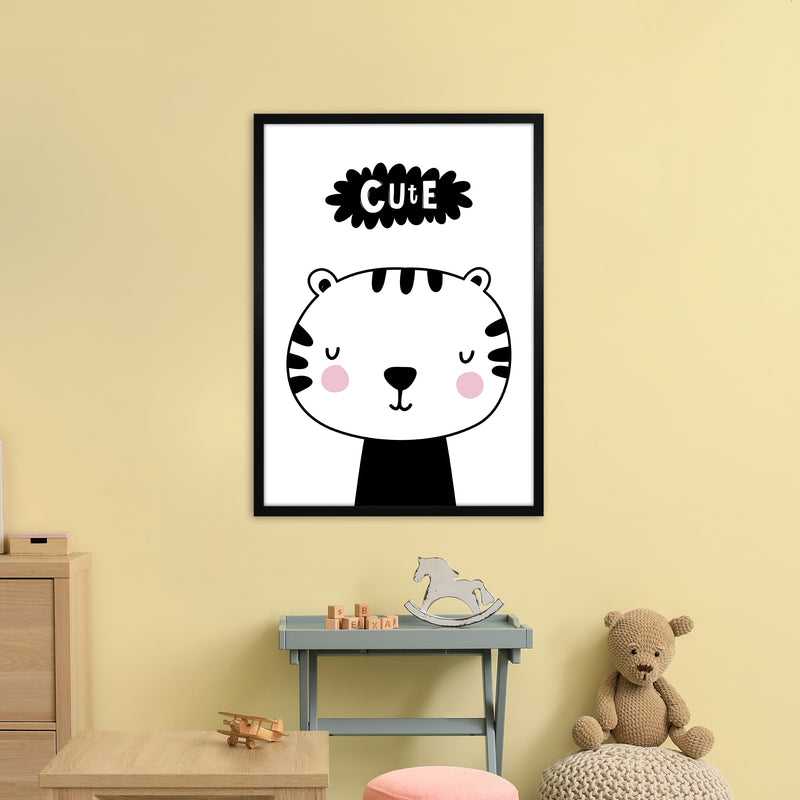 Cute Tiger  Art Print by Pixy Paper A1 White Frame